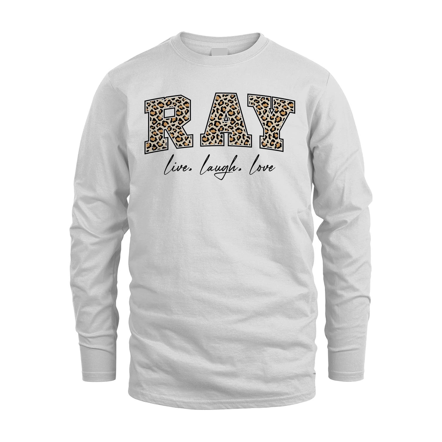Live Laugh Love Custom Name With Leopard Pattern Shirt RAY M1-13