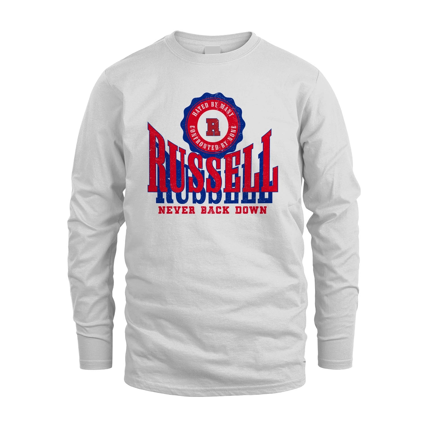 Your Name Never Back Down Shirt RUSSELL M1-33