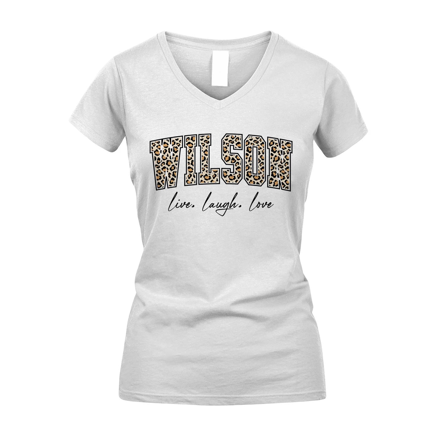 Live Laugh Love Custom Name With Leopard Pattern Shirt WILSON M1-13