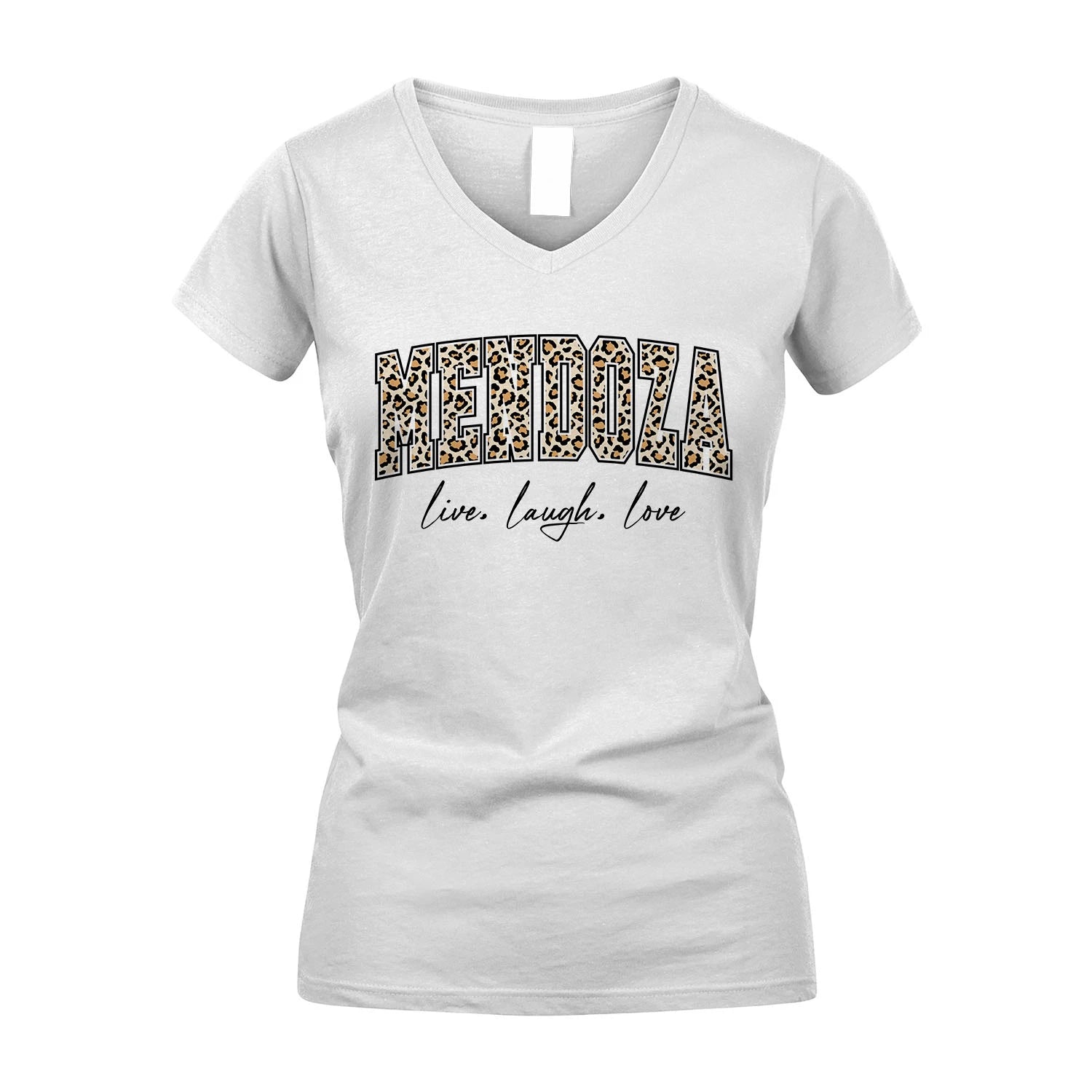 Live Laugh Love Custom Name With Leopard Pattern Shirt MENDOZA M1-13