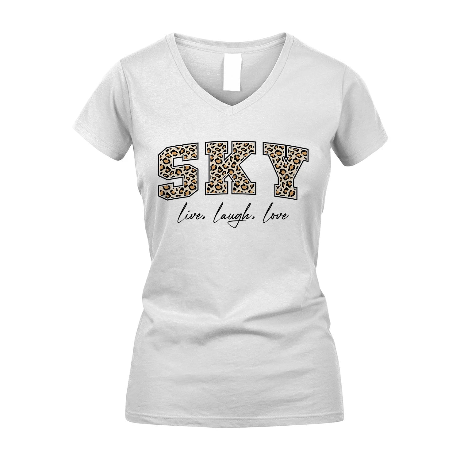 Live Laugh Love Custom Name With Leopard Pattern Shirt SKY M1-13