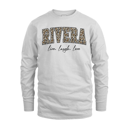 Live Laugh Love Custom Name With Leopard Pattern Shirt RIVERA M1-13