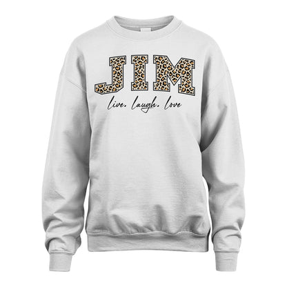Live Laugh Love Custom Name With Leopard Pattern Shirt JIM M1-13