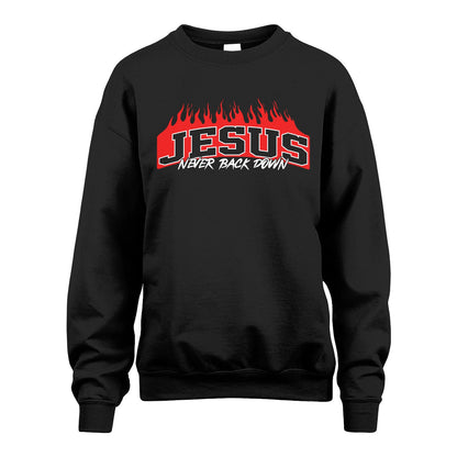 Never Back Down Your Name With Fire Shirt JESUS M1-37