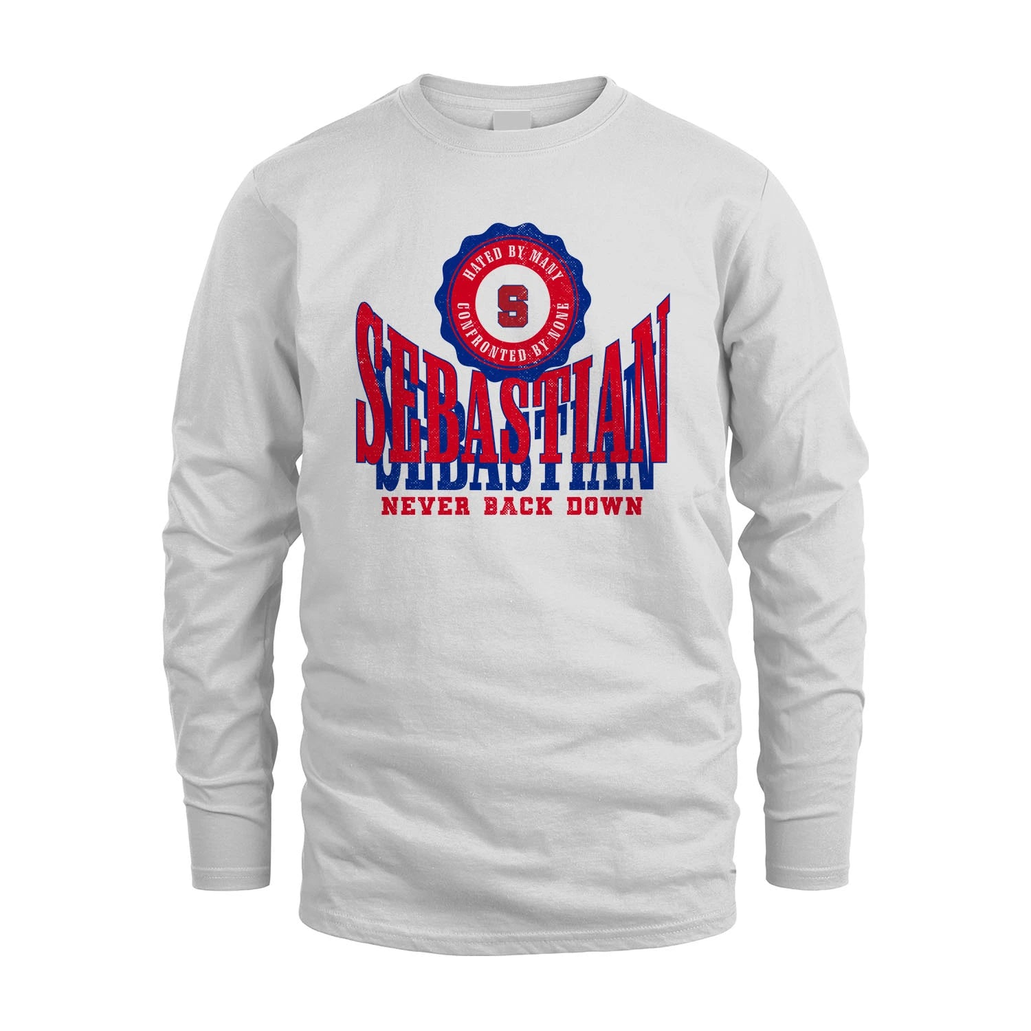 Your Name Never Back Down Shirt SEBASTIAN M1-33