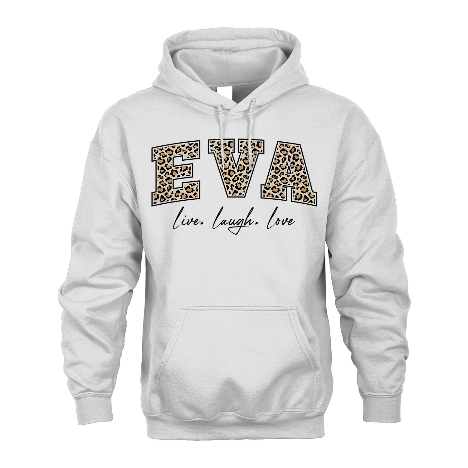 Live Laugh Love Custom Name With Leopard Pattern Shirt EVA M1-13