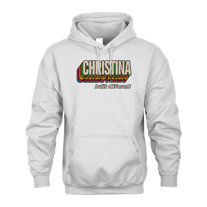 Your Name Built Different Retro Shirt CHRISTINA M1-26