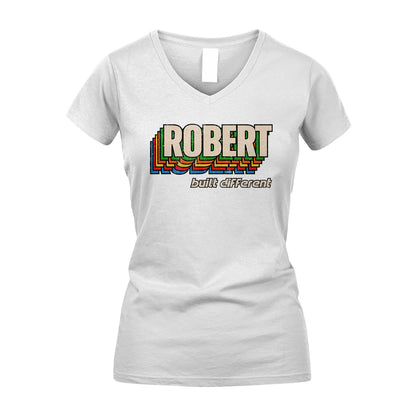 Your Name Built Different Retro Shirt ROBERT M1-26