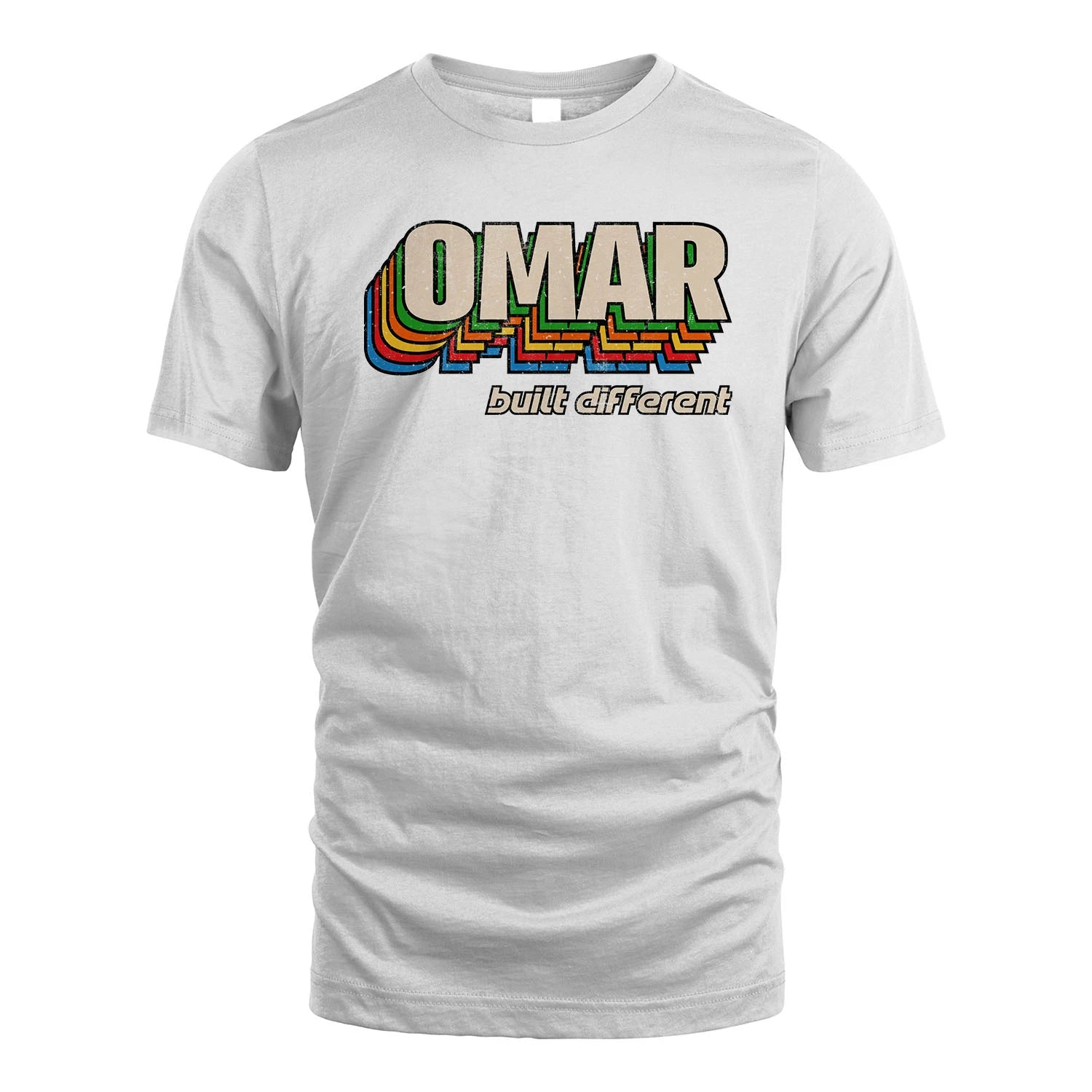Your Name Built Different Retro Shirt OMAR M1-26
