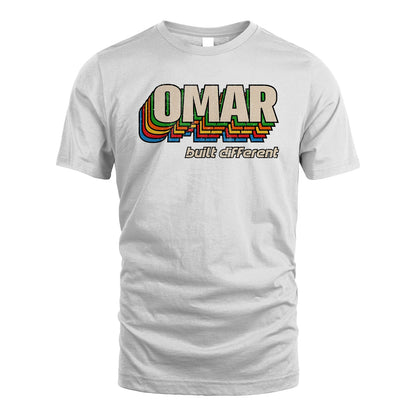 Your Name Built Different Retro Shirt OMAR M1-26
