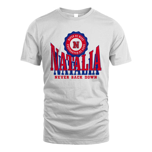 Your Name Never Back Down Shirt NATALIA M1-33