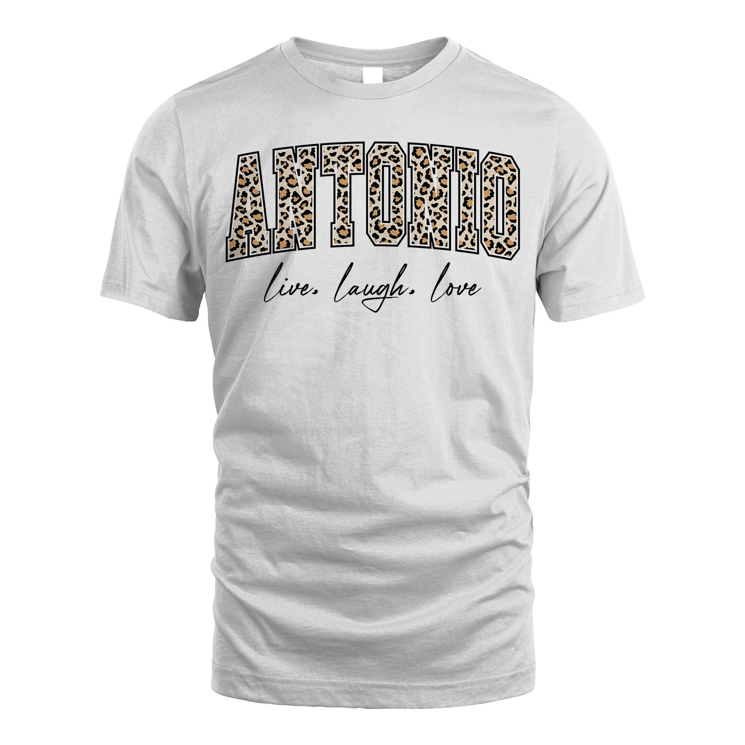 Live Laugh Love Custom Name With Leopard Pattern Shirt ANTONIO M1-13