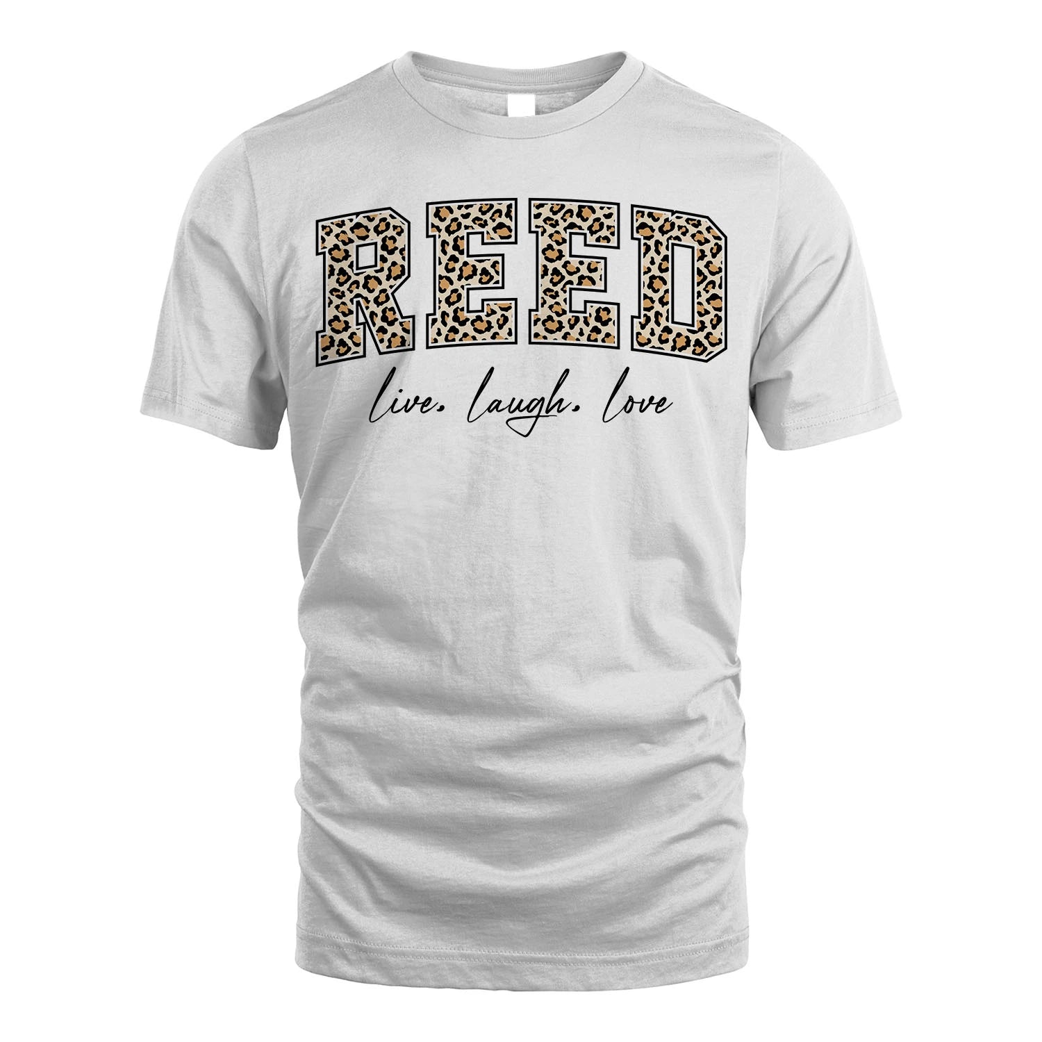Live Laugh Love Custom Name With Leopard Pattern Shirt REED M1-13