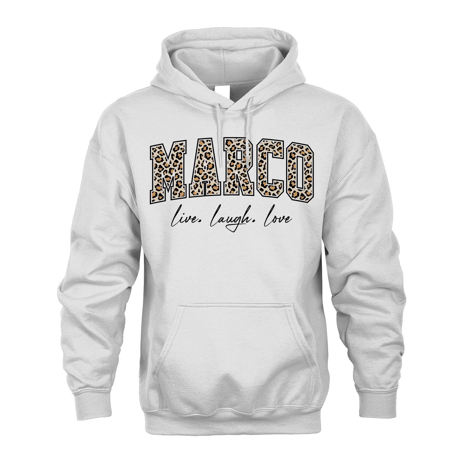 Live Laugh Love Custom Name With Leopard Pattern Shirt MARCO M1-13