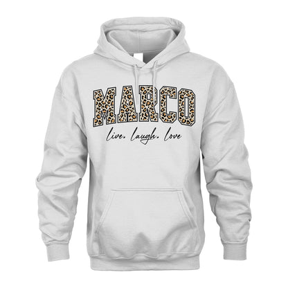 Live Laugh Love Custom Name With Leopard Pattern Shirt MARCO M1-13