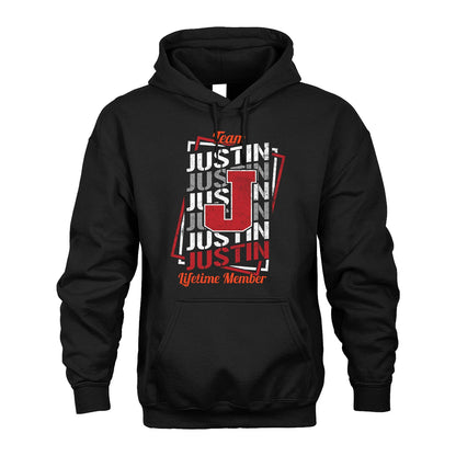Team Your Name Lifetime Member Sporty Shirt JUSTIN M1-25