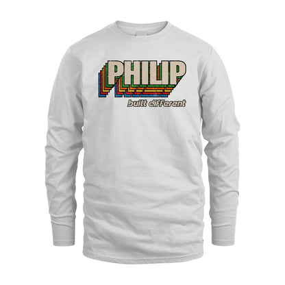 Your Name Built Different Retro Shirt PHILIP M1-26