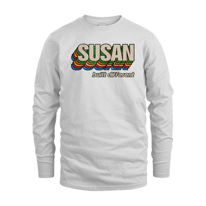 Your Name Built Different Retro Shirt SUSAN M1-26