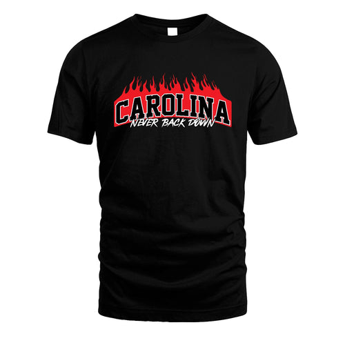 Never Back Down Your Name With Fire Shirt CAROLINA M1-37