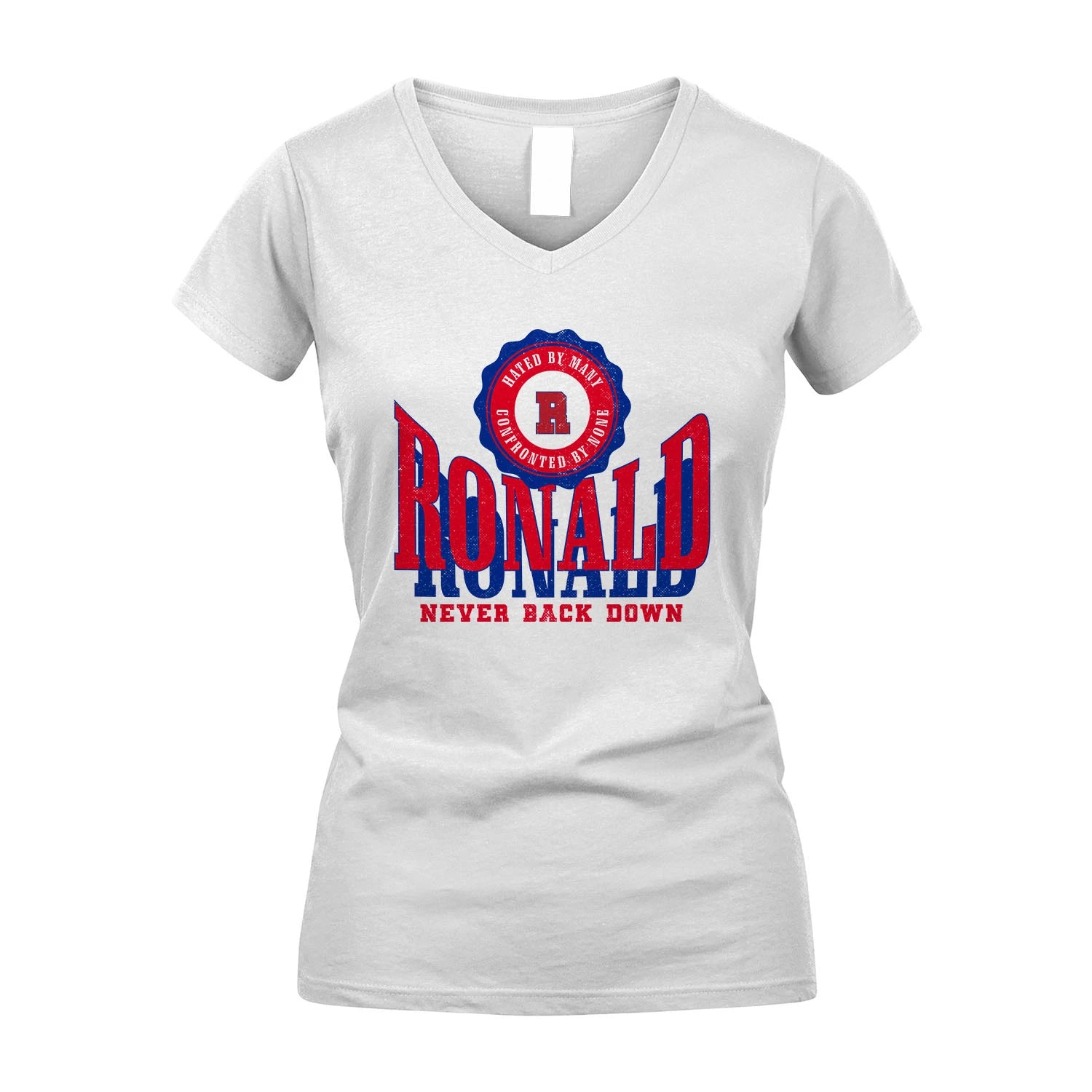 Your Name Never Back Down Shirt RONALD M1-33