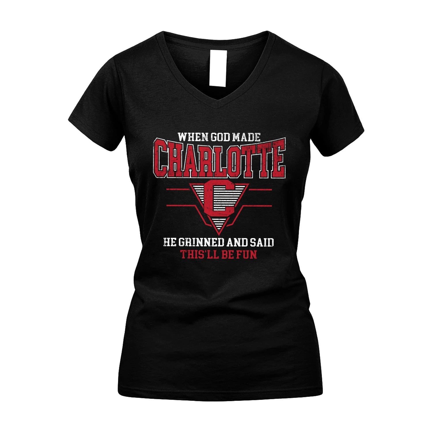 When God Made Your Name He Grinned And Said This'll Be Fun Baseball Shirt CHARLOTTE M1-29