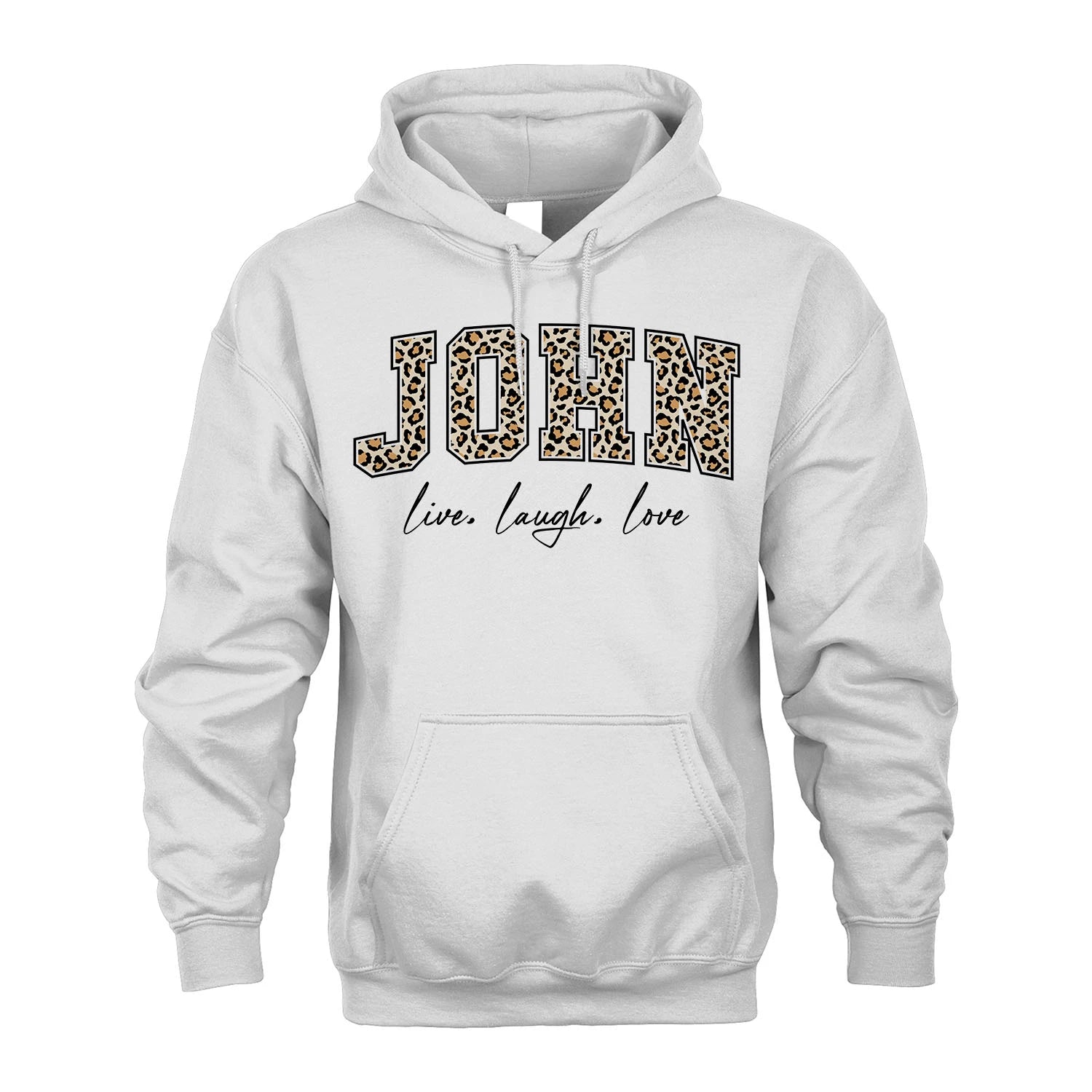 Live Laugh Love Custom Name With Leopard Pattern Shirt JOHN M1-13