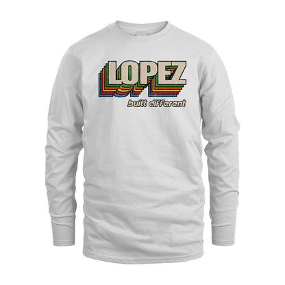 Your Name Built Different Retro Shirt LOPEZ M1-26