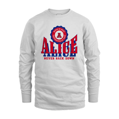 Your Name Never Back Down Shirt ALICE M1-33