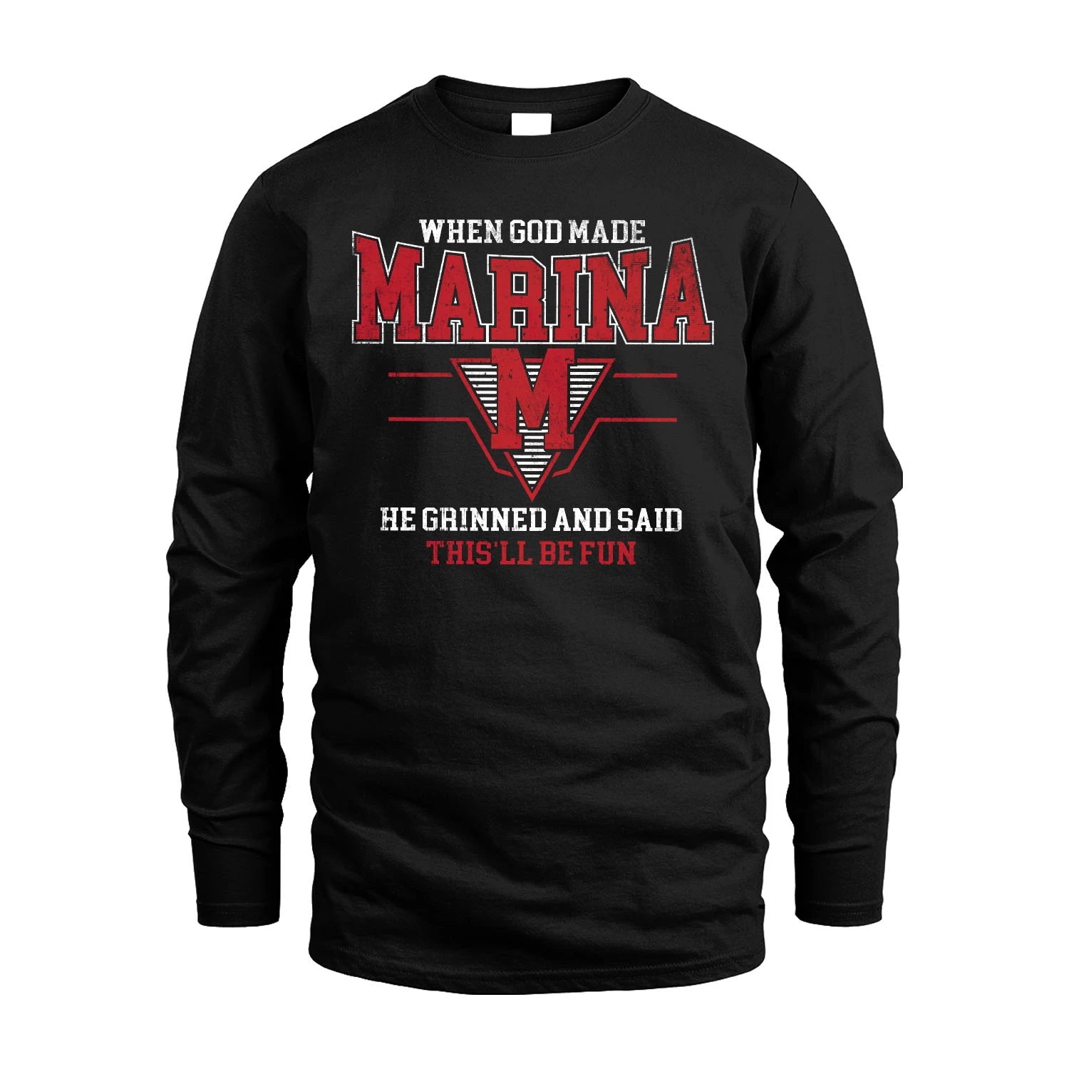 When God Made Your Name He Grinned And Said This'll Be Fun Baseball Shirt MARINA M1-29