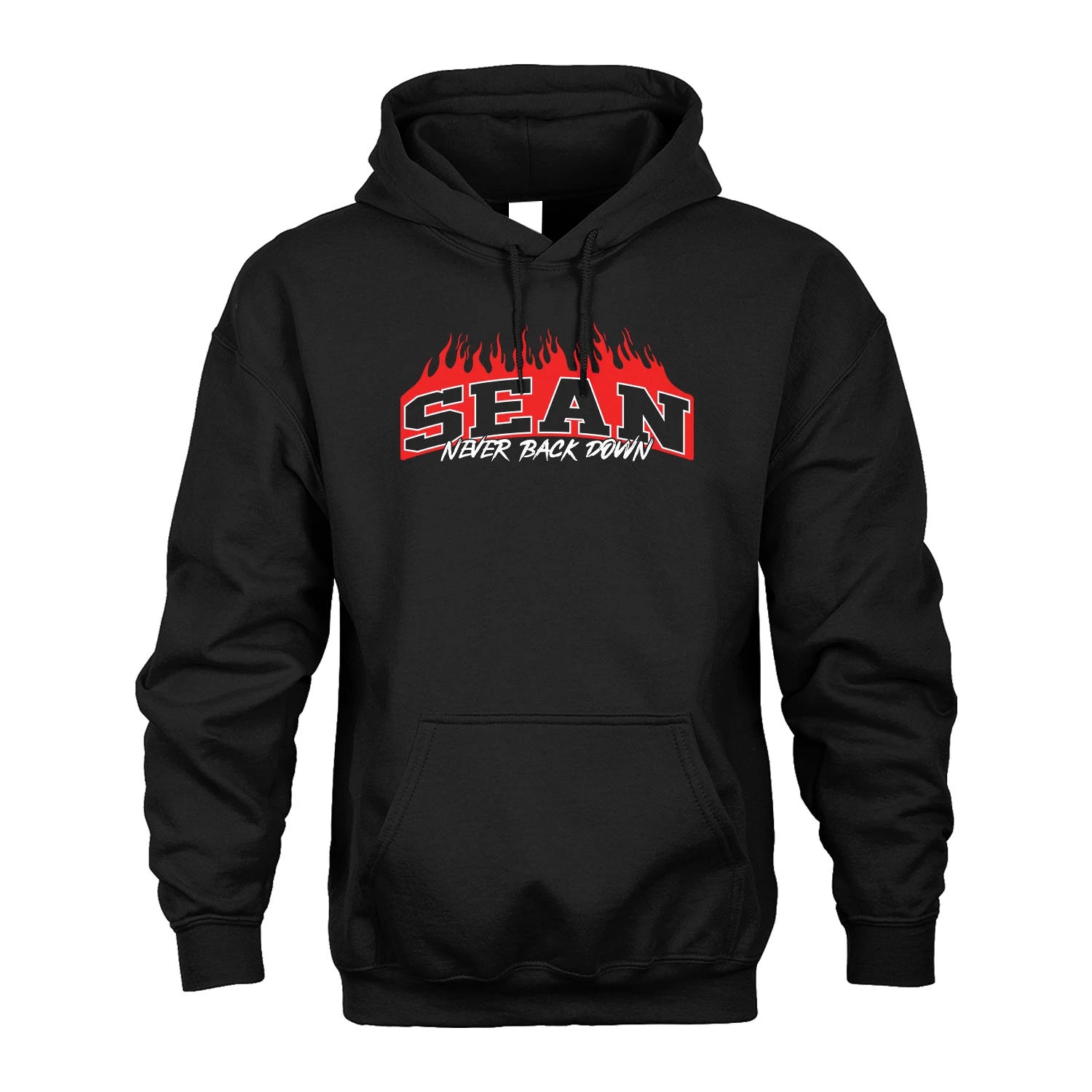 Never Back Down Your Name With Fire Shirt SEAN M1-37