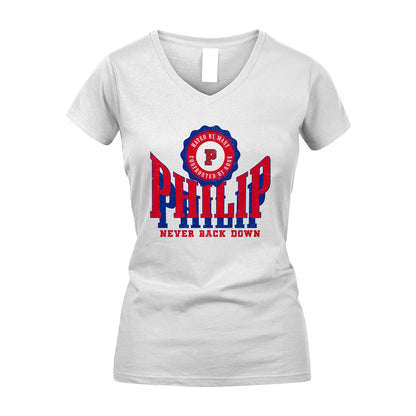 Your Name Never Back Down Shirt PHILIP M1-33