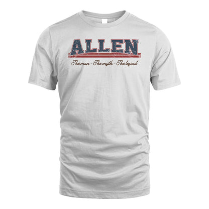 The Man The Myth The Legend Vintage Shirt ALLEN M1-6