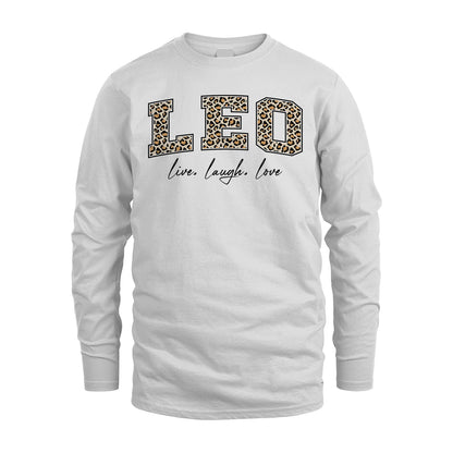 Live Laugh Love Custom Name With Leopard Pattern Shirt LEO M1-13