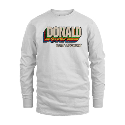 Your Name Built Different Retro Shirt DONALD M1-26