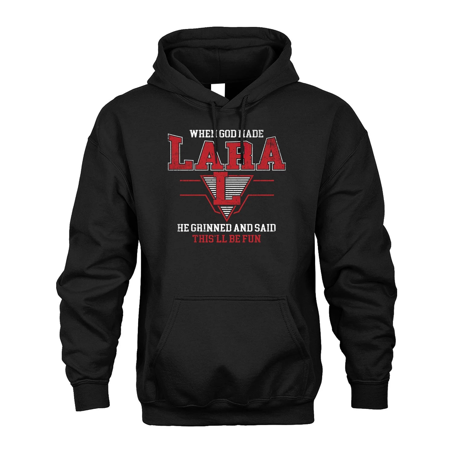 When God Made Your Name He Grinned And Said This'll Be Fun Baseball Shirt LARA M1-29