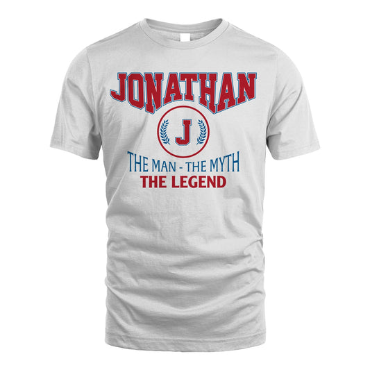 The Man The Myth The Legend Jet Style Shirt JONATHAN M1-9
