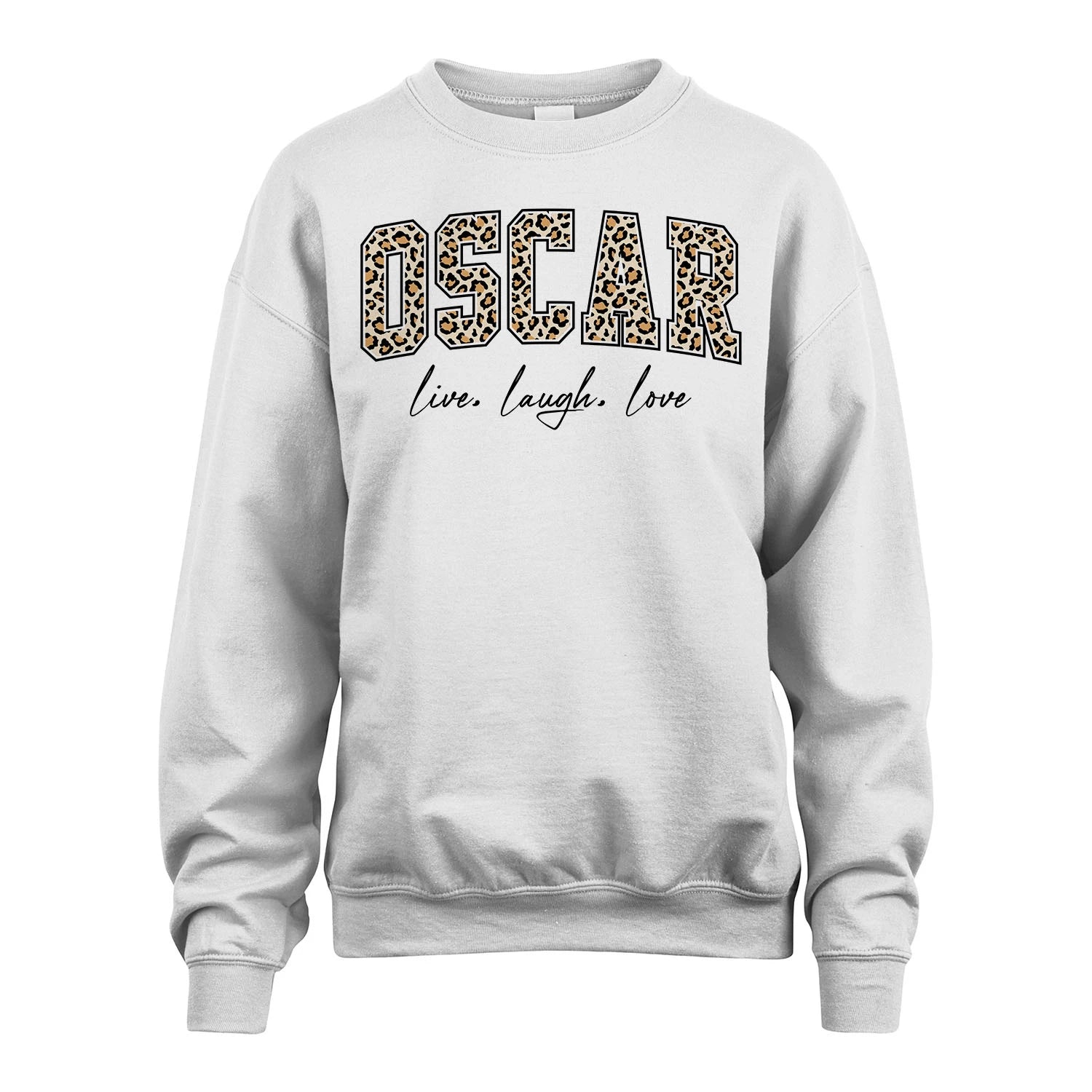 Live Laugh Love Custom Name With Leopard Pattern Shirt OSCAR M1-13