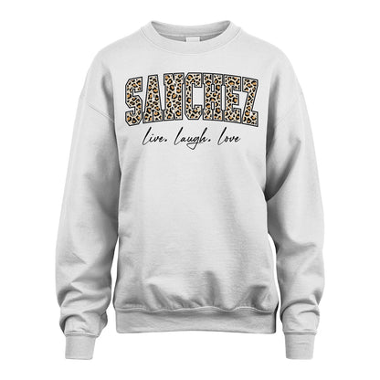 Live Laugh Love Custom Name With Leopard Pattern Shirt SANCHEZ M1-13