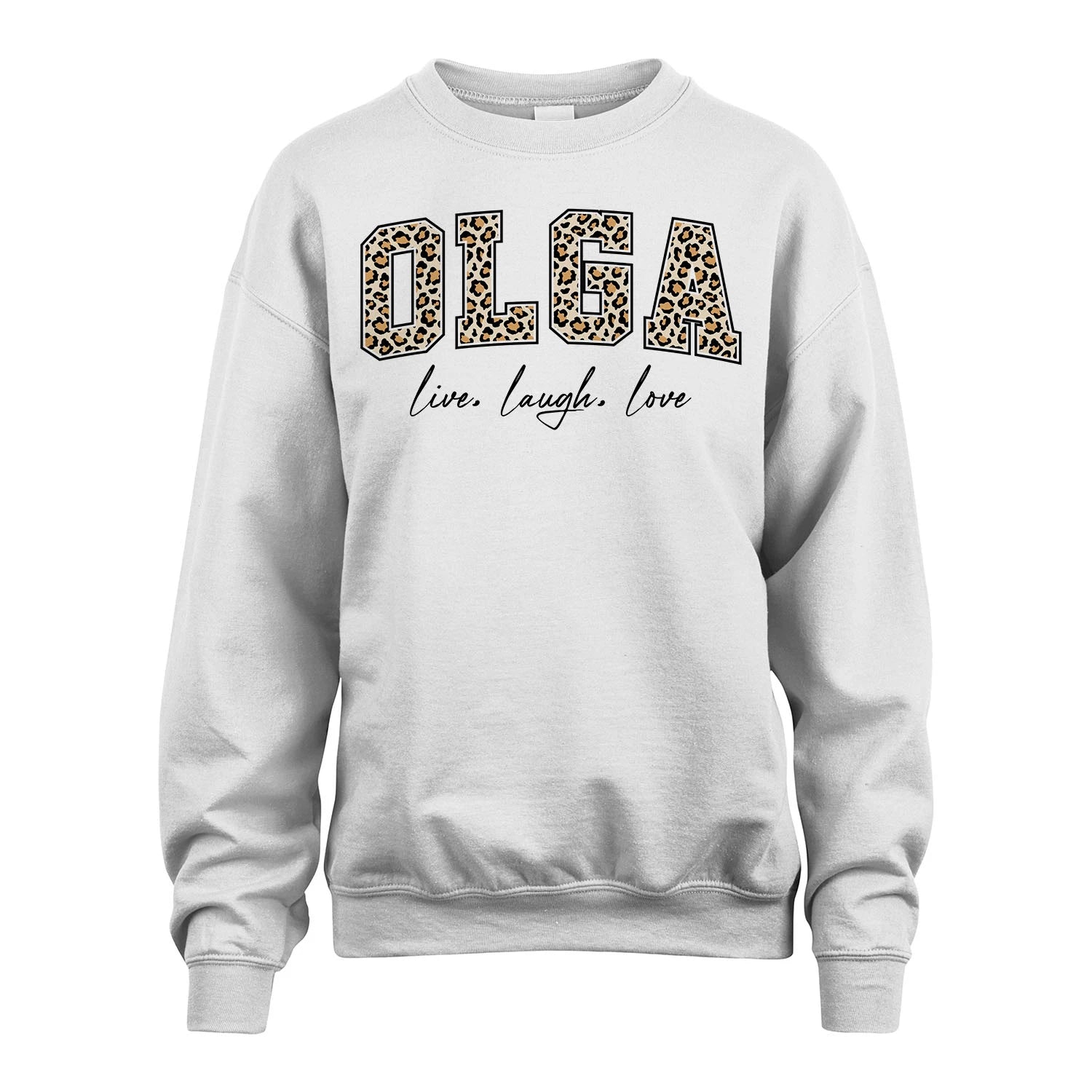 Live Laugh Love Custom Name With Leopard Pattern Shirt OLGA M1-13