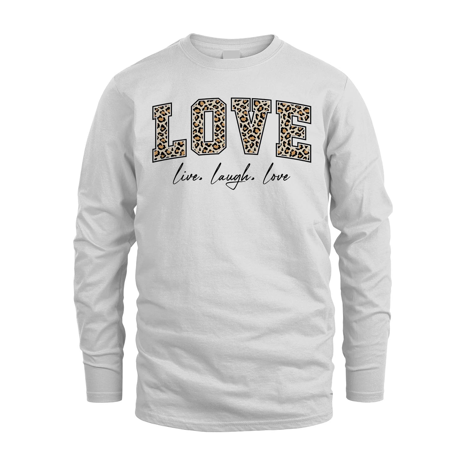 Live Laugh Love Custom Name With Leopard Pattern Shirt LOVE M1-13