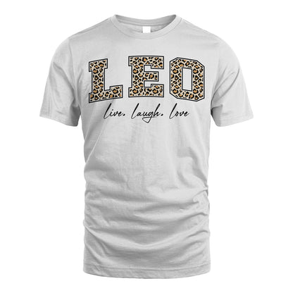 Live Laugh Love Custom Name With Leopard Pattern Shirt LEO M1-13