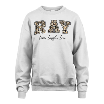 Live Laugh Love Custom Name With Leopard Pattern Shirt RAY M1-13