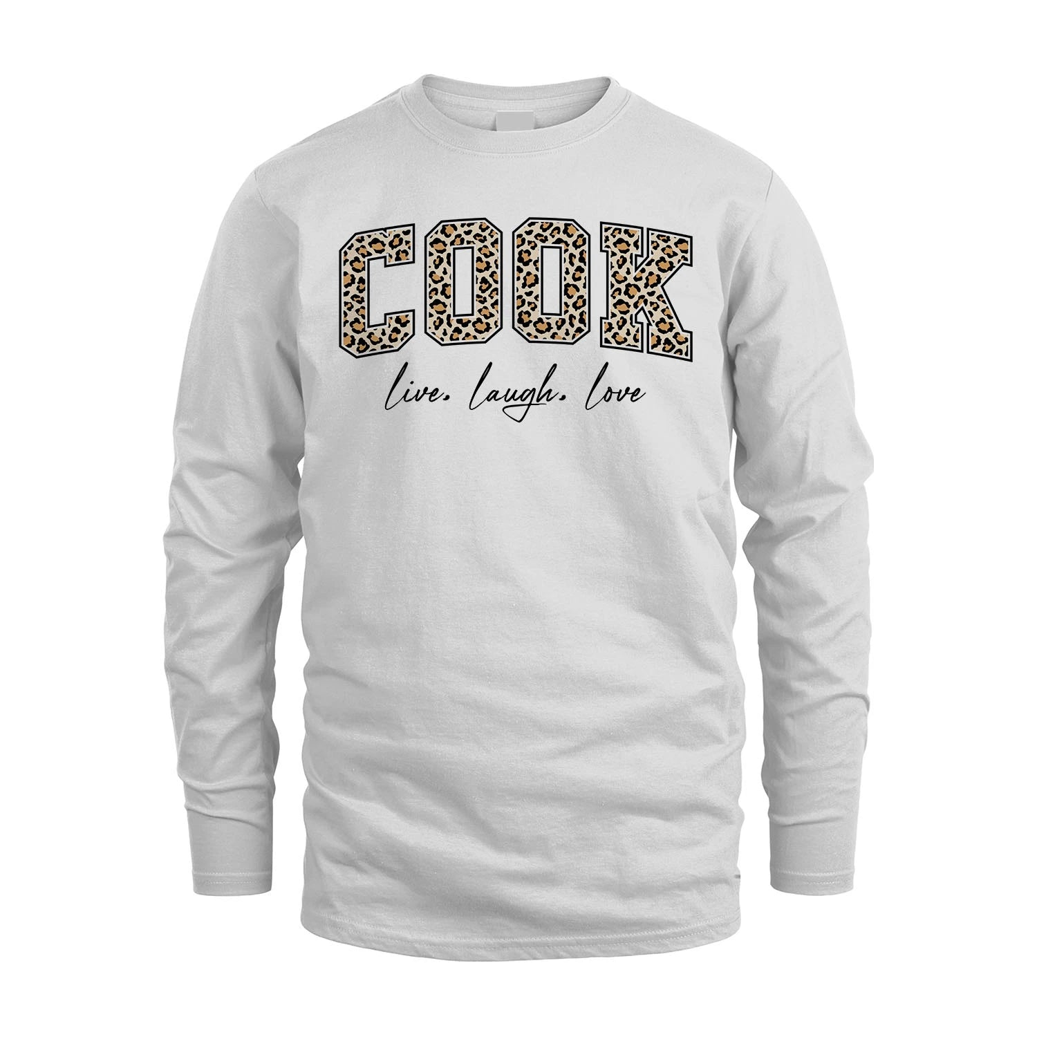 Live Laugh Love Custom Name With Leopard Pattern Shirt COOK M1-13