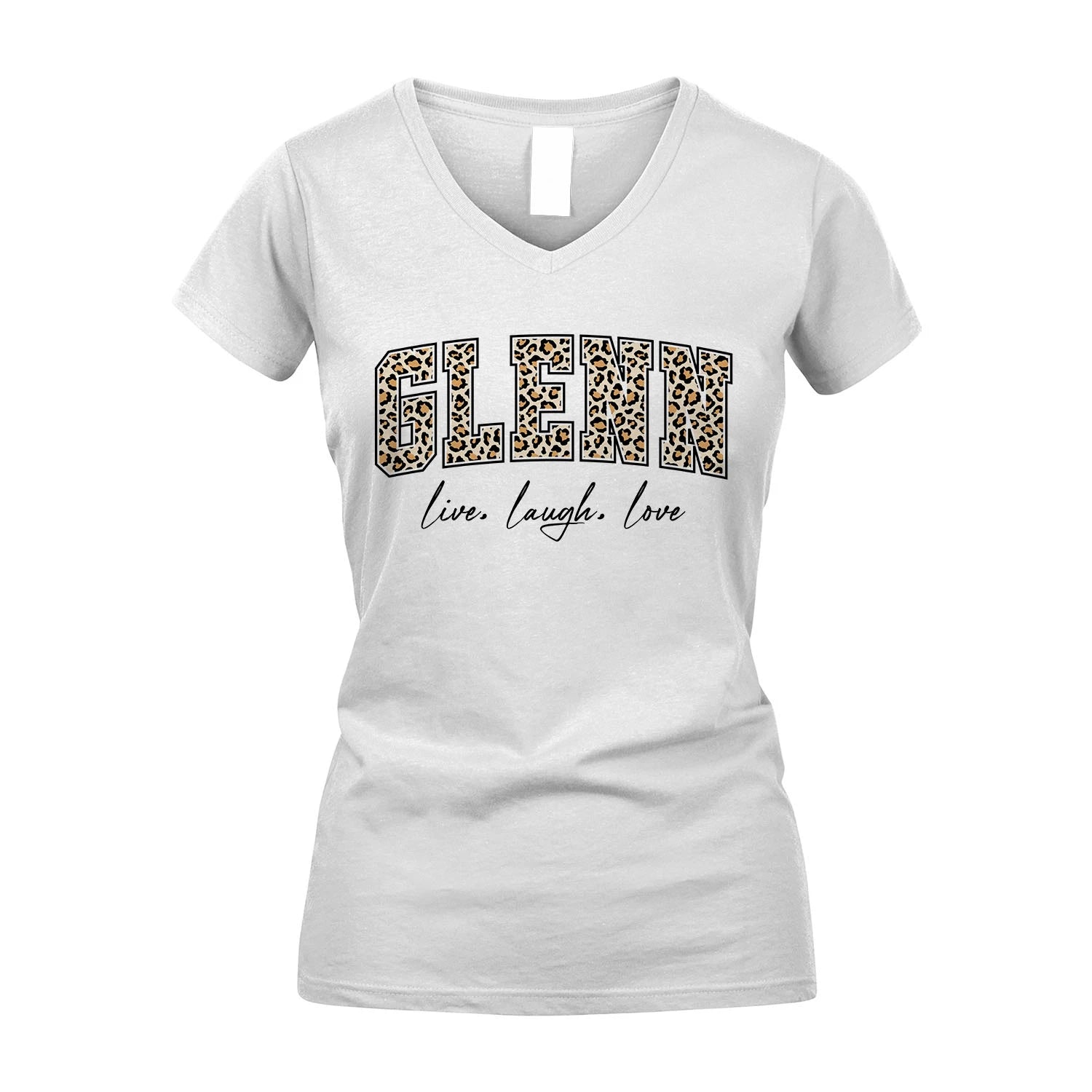 Live Laugh Love Custom Name With Leopard Pattern Shirt GLENN M1-13