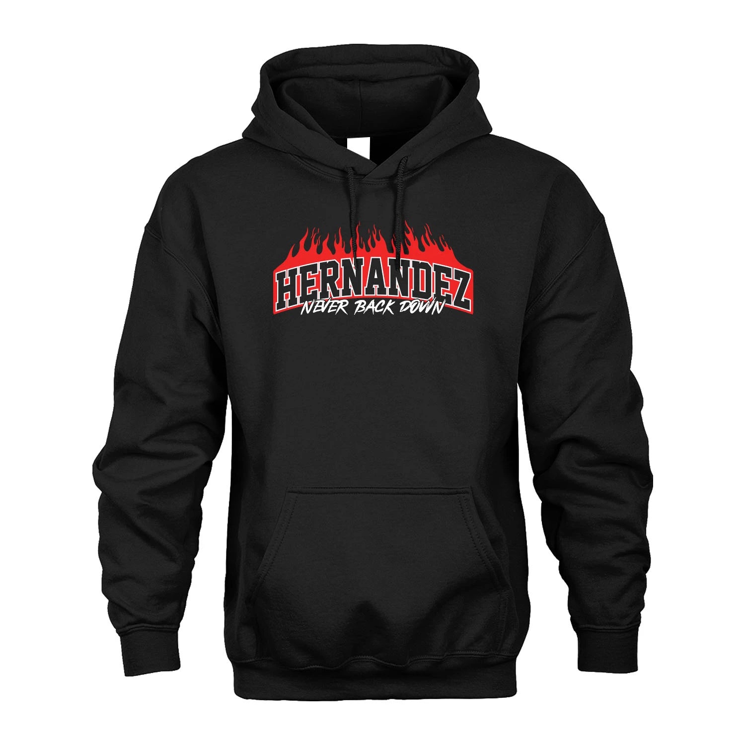 Never Back Down Your Name With Fire Shirt HERNANDEZ M1-37