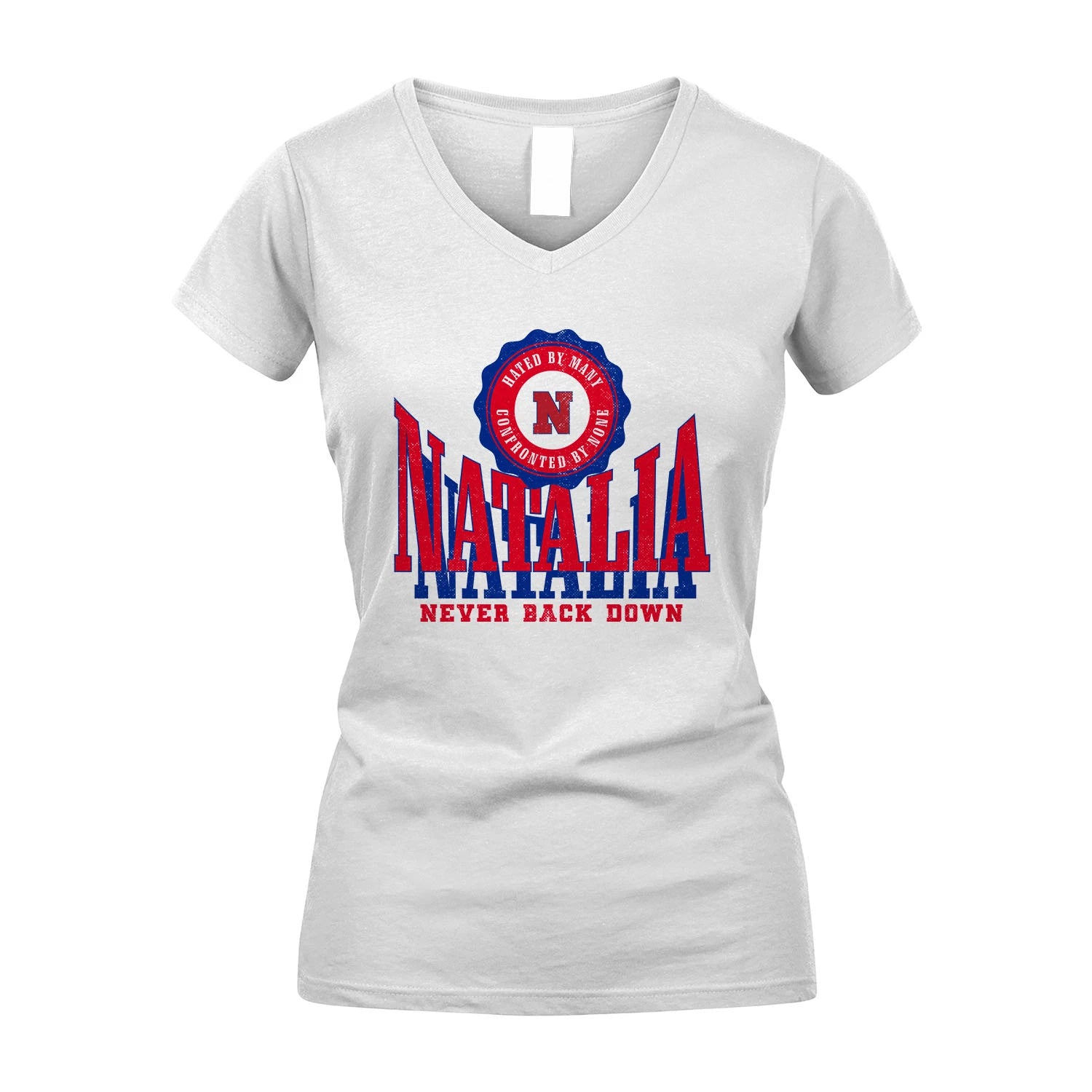 Your Name Never Back Down Shirt NATALIA M1-33