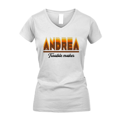 Your Name Trouble Maker Funny Shirt ANDREA M1-34