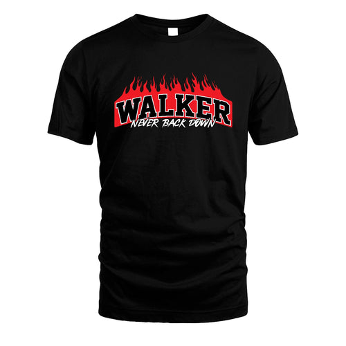 Never Back Down Your Name With Fire Shirt WALKER M1-37