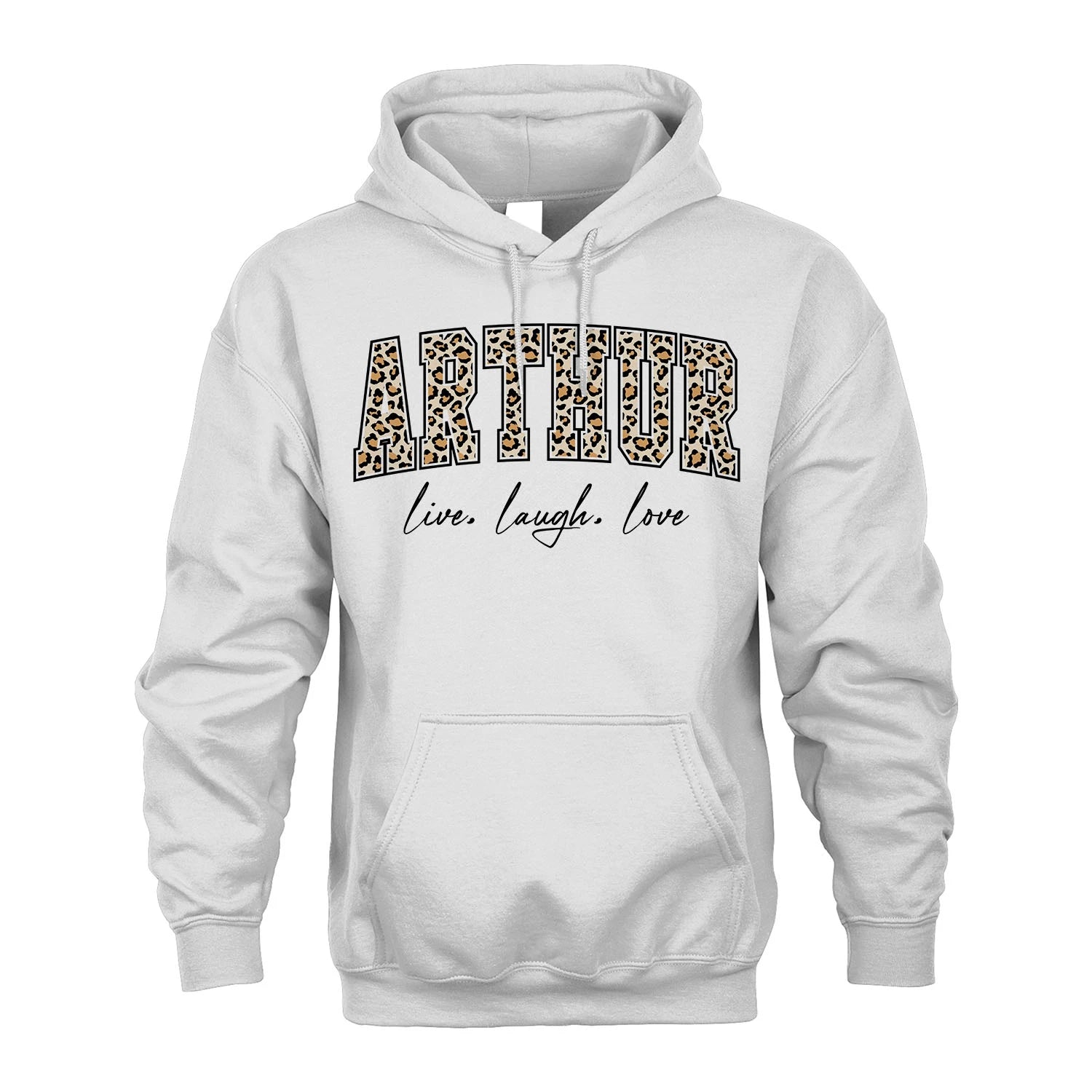Live Laugh Love Custom Name With Leopard Pattern Shirt ARTHUR M1-13
