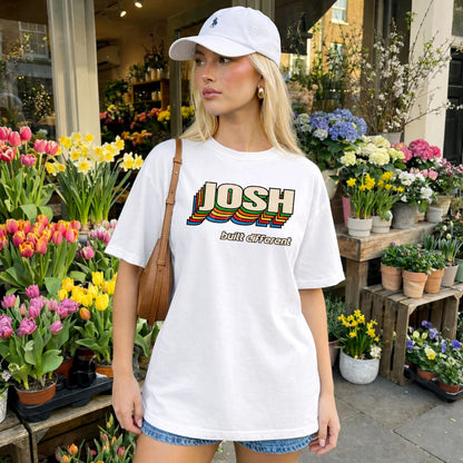 Your Name Built Different Retro Shirt JOSH M1-26